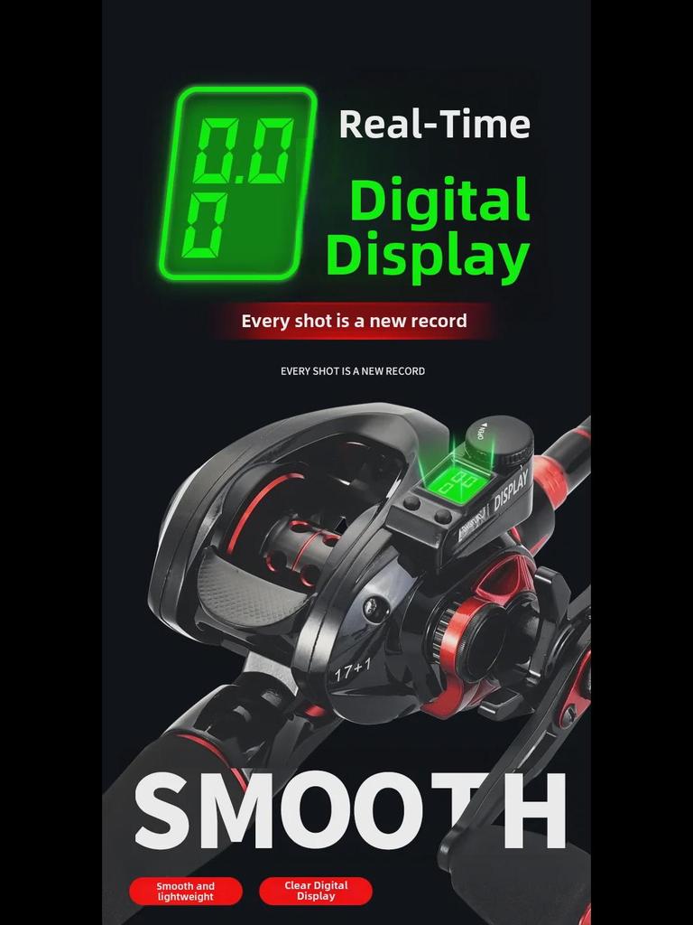 Катушка для плота Kemai Longqiao с памятью, цифровым счетчиком и леской для дальнего заброса.