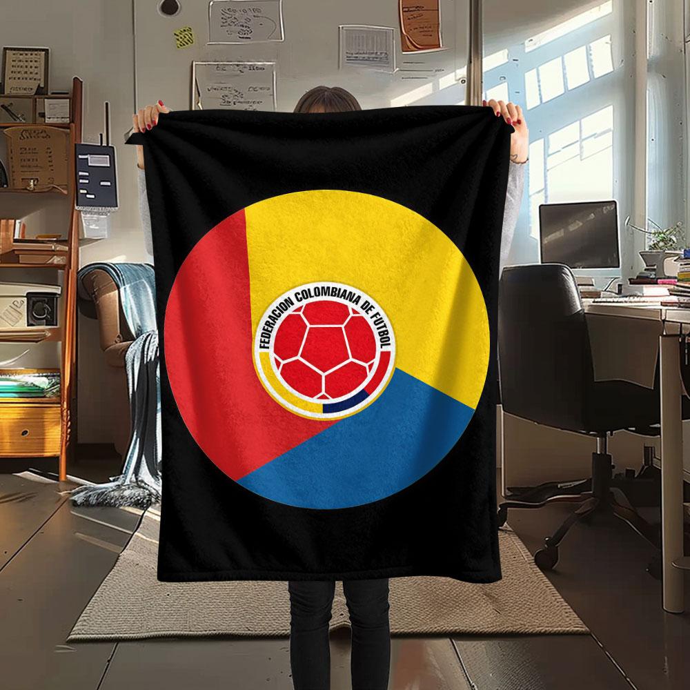 Colombia football Printed Flannel Blanket, soft throw for bedroom sofa, washable,soccer fan merchandise, great gift.