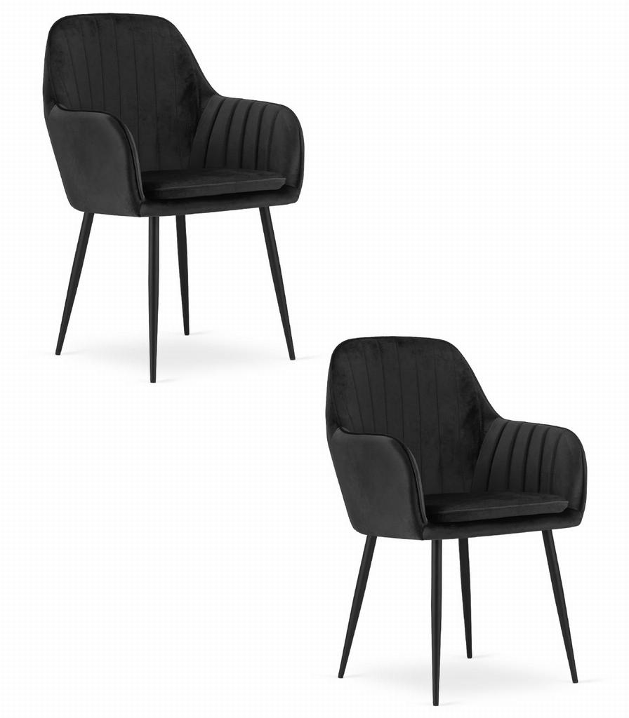 LUGO chair - black velvet / black legs x 2