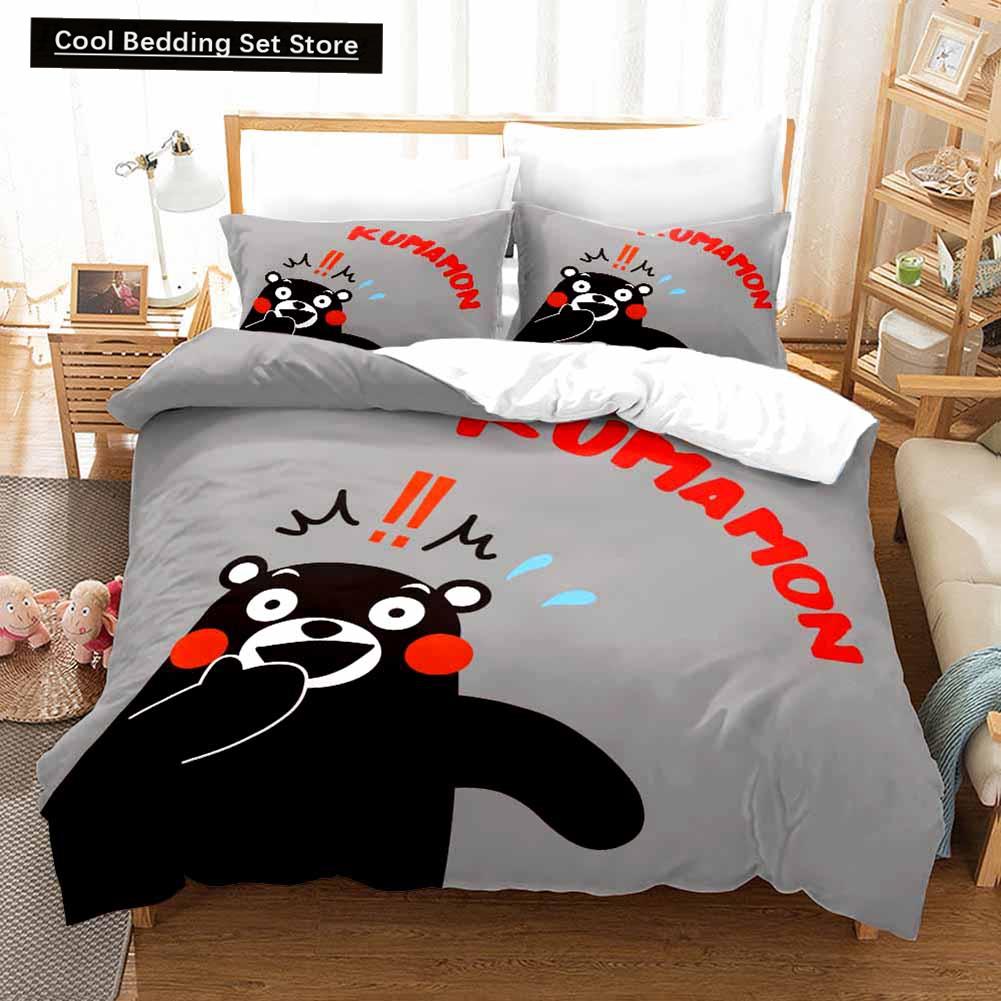 3D-принт Kawaii Cartoon Comics Kumamon Комплект постельного белья Double Twin King Пододеяльник Одеяло Наволочка Для мальчиков Девочек Взрослых Спальня