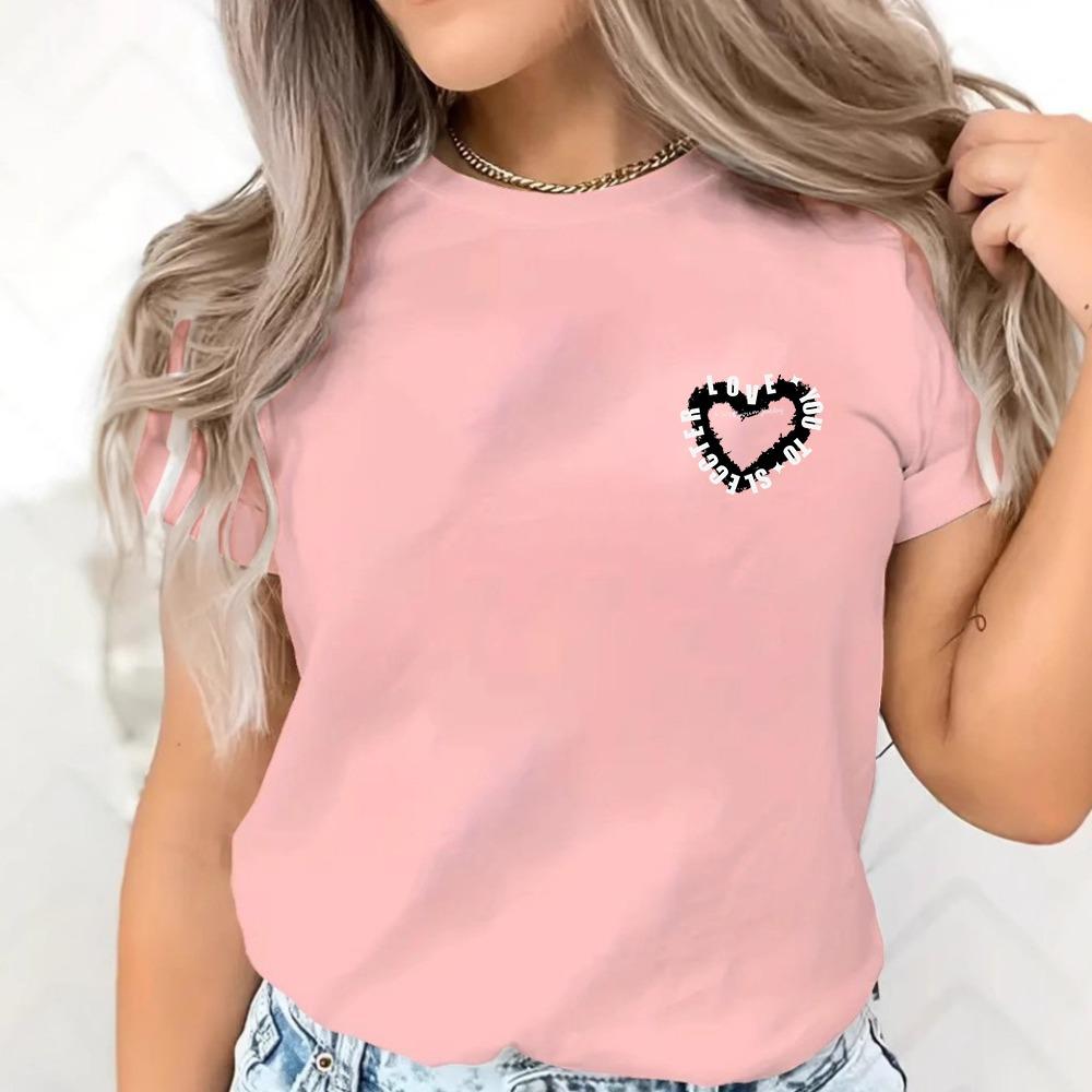 Летняя женская футболка с коротким рукавом, узорчатый принт, модная повседневная круглая горловина, удобная женская футболка с коротким рукавом