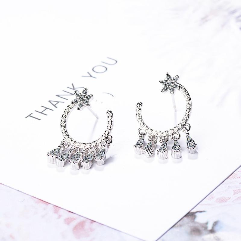 Женские серьги из медного сплава с цирконом Lindon - Серьги-подвески в подарок на свадебную вечеринку