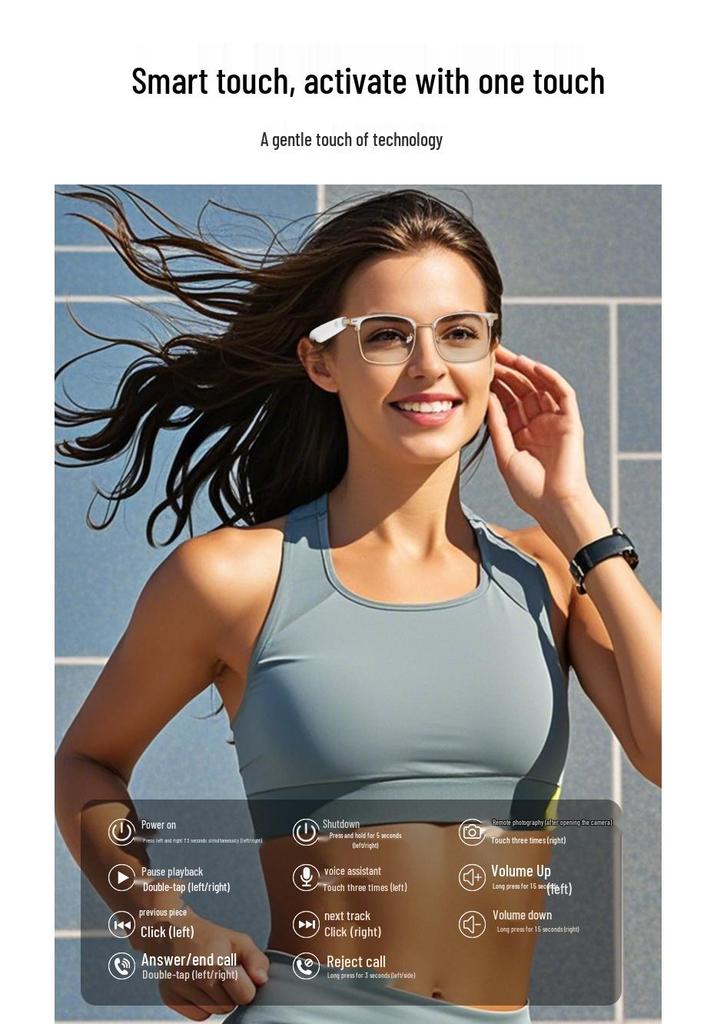 Smart AI Bluetooth Glasses GS13: Photochromic Metal Fashion with High-End Translation Features
