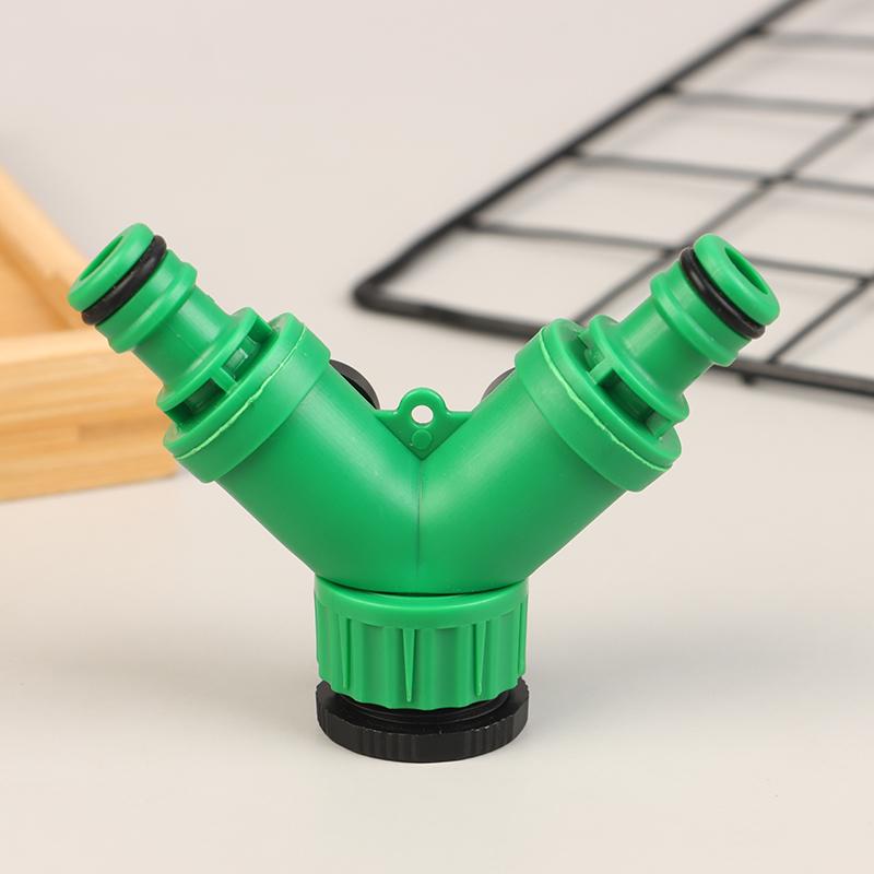 2-Way Garden Tap Water Splitter 3/4" Female Thread Garden Hose Y Type Watering Adjustable Switch Water Controller Valve