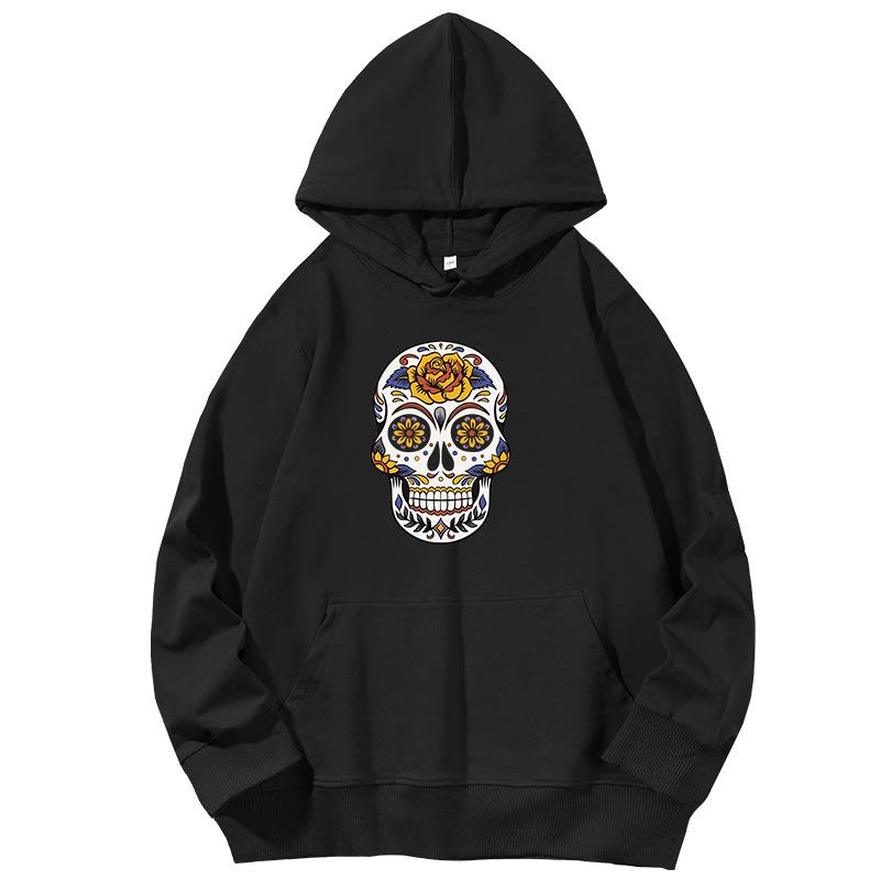 Leisure Btc Crypto Currency Skull Cool Bitcoin Graphic Hooded Sweatshirts Spring Autumn Cotton Hooded Shirt Unisex Sportswear