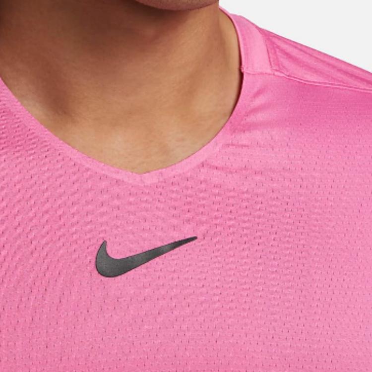 Nike T Shirts Men's Dark Pink Crew Neck Moderate DD8317-684