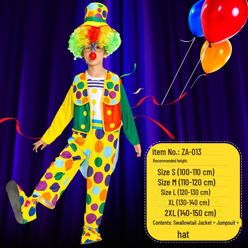 Children's Clown Costumes for Kindergarten Performances and Cosplay - Unisex