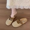 Soft-soled Bag Head Slippers Women's Lazy Shoes 2025 Summer New Popular Bow One-pedal Half-support Single Shoes