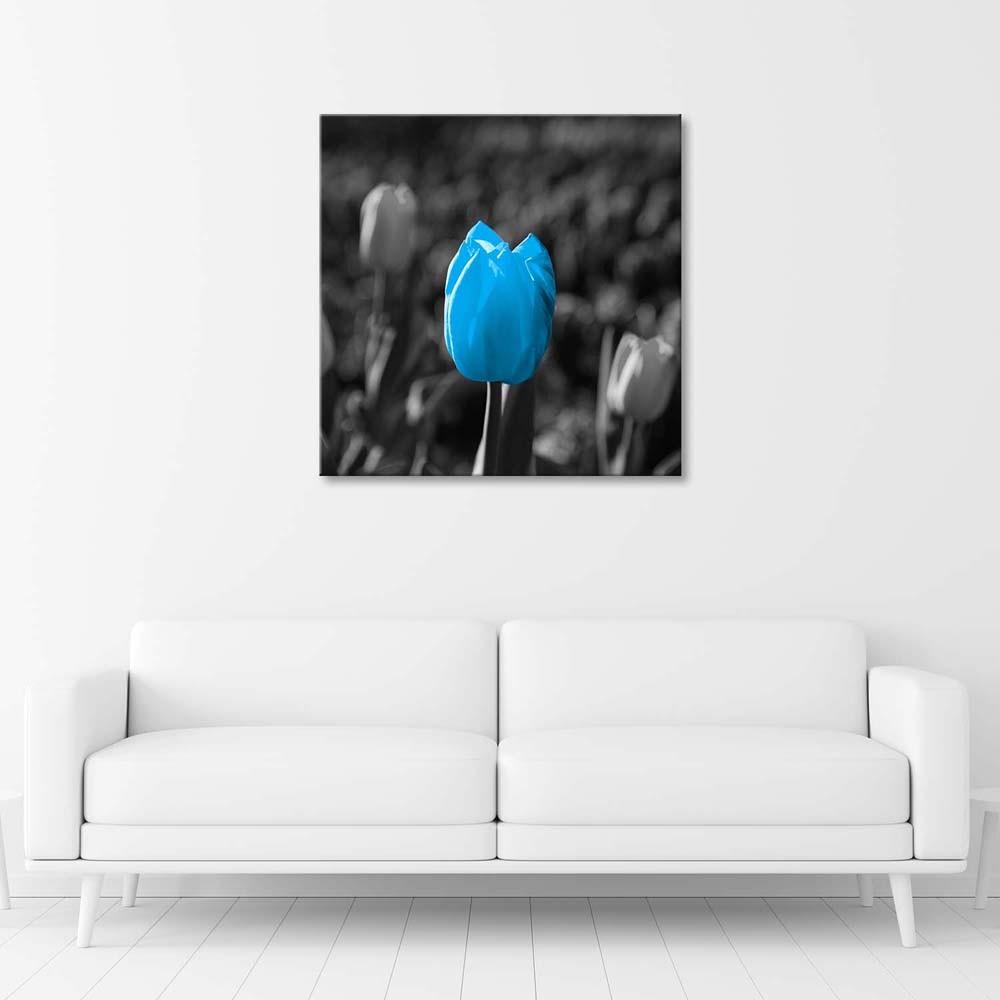 Печать на холсте, Синий тюльпан цветок природа