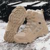 Men's Winter Velvet High-Top Combat Boots – Warm Wool Lined Snow Boots for Outdoor and Tactical Use
