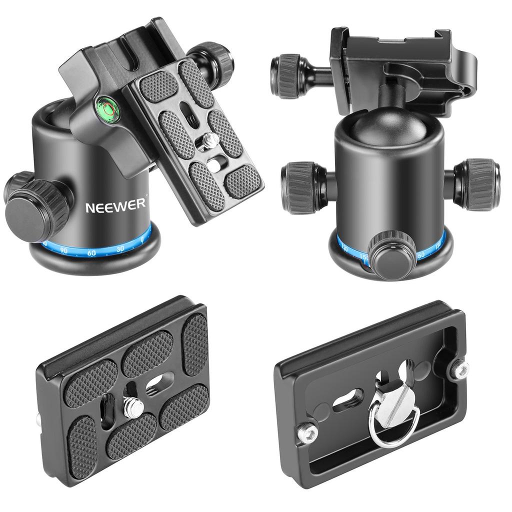 NEEWER 36mm Ball Head Tripod Head for Panoramic Blue 360° Photography, Metal