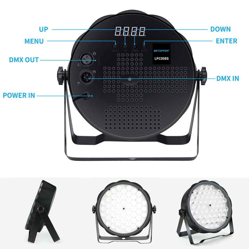 BETOPPER Disco Light RGBW LED Stage Lighting LPC008S Stage Light Stage Lighting DMX512 Party Light Spotlight DJ Disco Light Club Light Professional