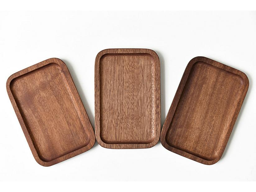 Japanese Solid Wood Rectangular Walnut Tray - Dinner, Dessert, or Fruit Plate