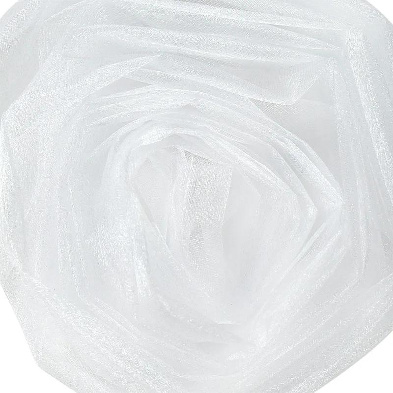 New 5/10m Tulle Wedding Organza Roll Sheer Crystal Organza Fabric for Wedding Decoration Mariage Yarn Birthday Event Party Suppl