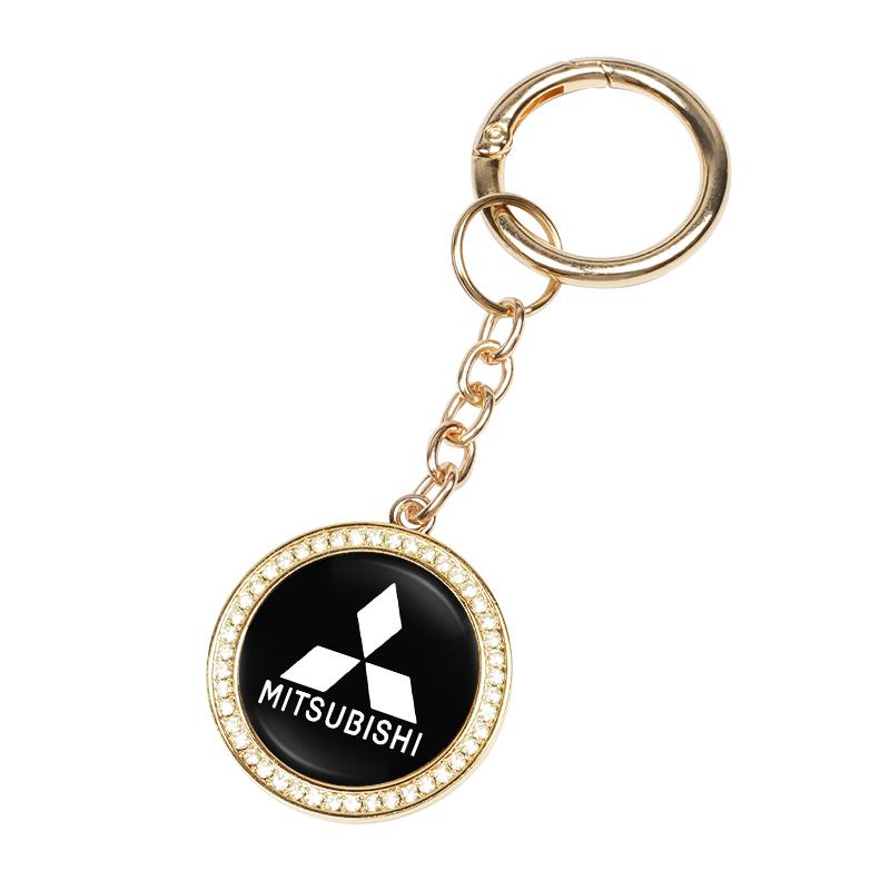 Diamond Car Key Ring Key Chain Auto Accessories For Mitsubishi Lancer Ralliart ASX Mirage Pajero Xpander Attrage L200 Eclipse