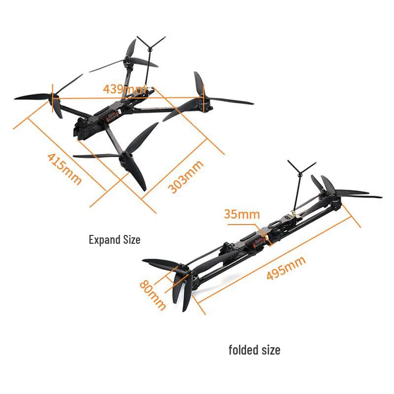 Zenboula 10-дюймовый складной FPV-дрон, комплект рамы с аналоговым VTX