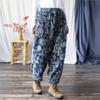 Женские зимние повседневные свободные брюки в винтажном стиле с модным принтом и эластичной талией в стиле ретро