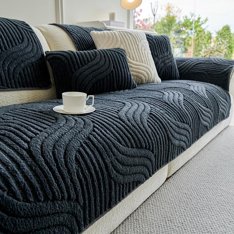 Эксклюзивная подушка для дивана из плюша Shu Cotton Velvet кремового цвета - Осень/Зима 2025, Утолщенный нескользящий чехол