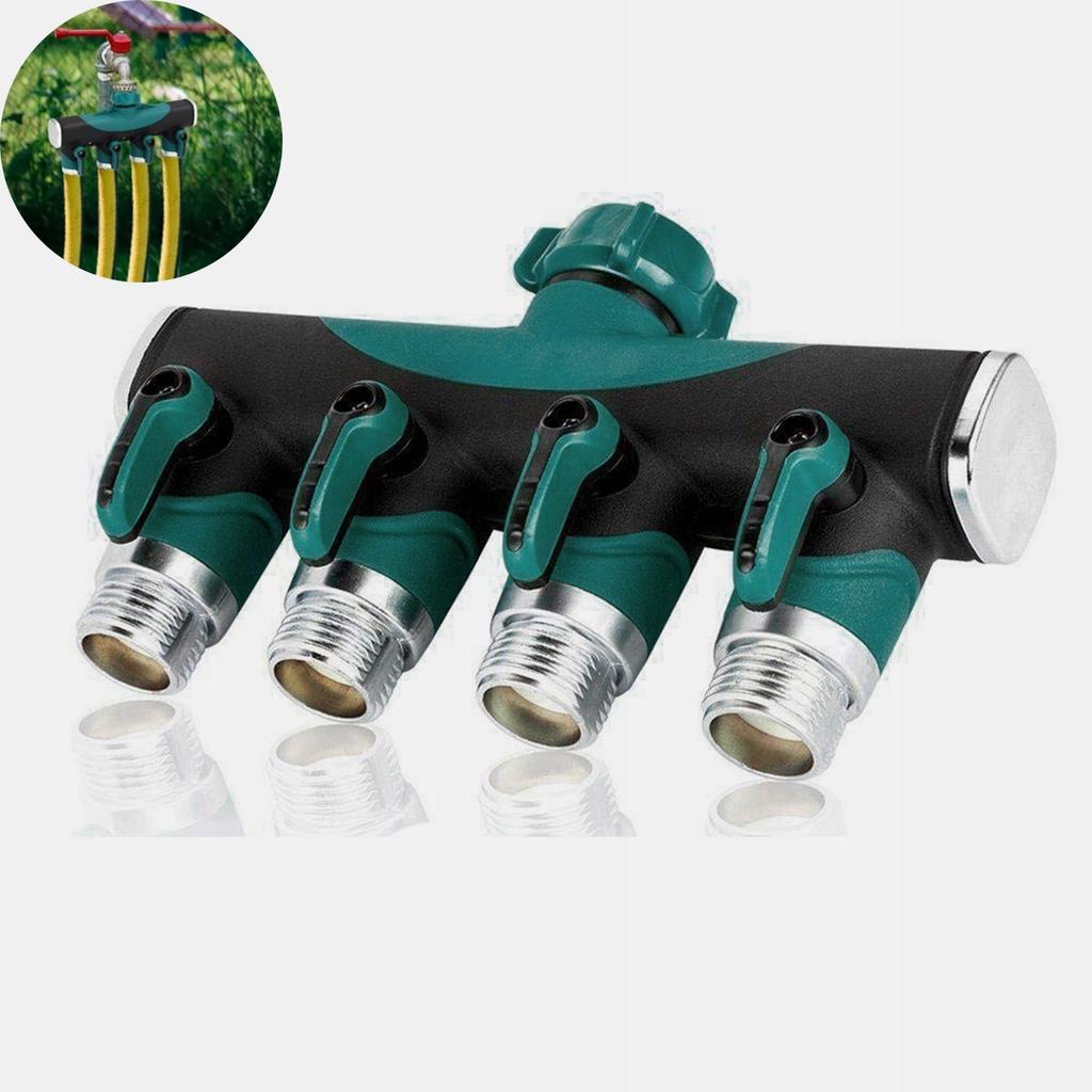 4-way garden water tap distributor with 3/4 watering valves