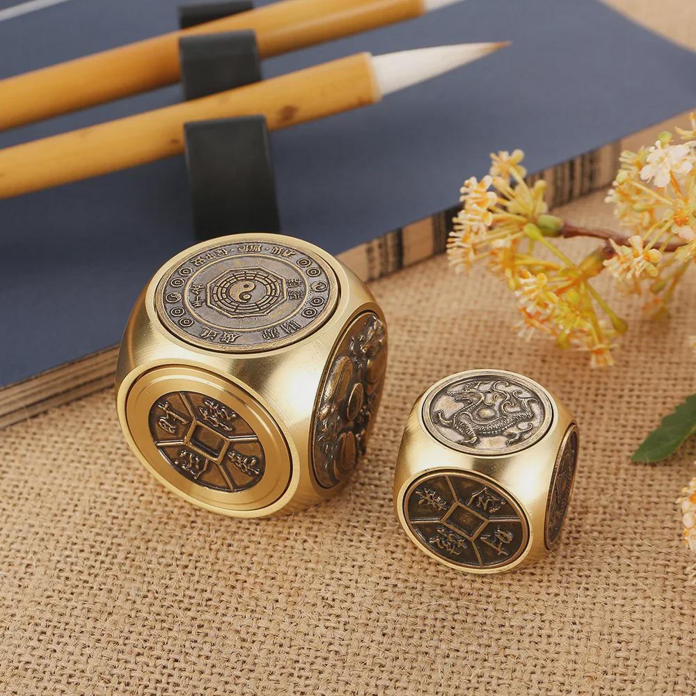 Латунные шестигранные декомпрессионные монеты для зарабатывания денег с изображением пяти императоров, медные монеты, орнамент