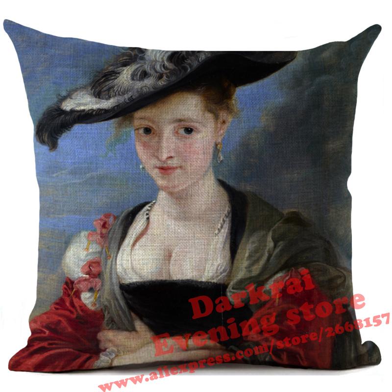 Mona Lisa Smile Art Cushion Cover Renaissance Oil Painting Style Decor Living Room Sofa Throw Pillows Home Decoration Pillowcase