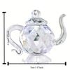 Clear Crystal Teapot Figurine Teapot shape Glass Teapot Teapot Sculpture  Ornament  Wedding Gift