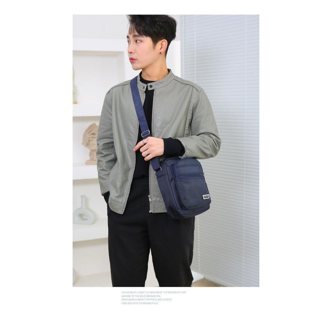 Мужской нейлоновый рюкзак Slant - многосекционная, портативная сумка через плечо с регулируемым плечевым ремнем и карманом на молнии, подходит для деловых поездок