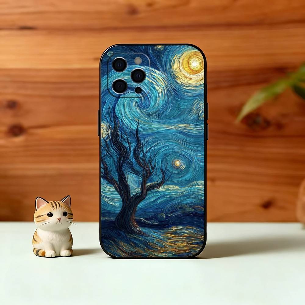 T-Звездная Н-Ночь Чехол для Телефона Силиконовый Мягкий Для IPhone 17 16 15 14 13 12 11 X XR Plus Pro Max Plus