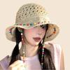 Elegant Lace Brim Sunshade Cap Breathable Colorful Straw Hat Fashion Sun Protection Cap Travel