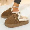2025 Women Luxury Ankle Retro Slippers Plush Cotton Designer Shoes Women Flat Comfortable Platform Slippers Slides Women