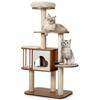 GYMAX Cat Height Wooden Cat Cat Cat For Multiple Natural Hemp Nail Nail Observation Sense of Eliminates Lack of Cat Cat Play Stylish Tower, 142cm,