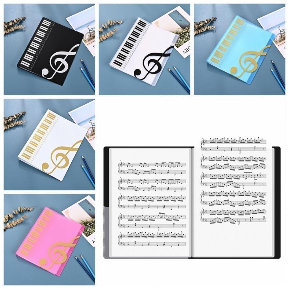 40 Pages Piano Paper Sheets Folder PP Music Score Folder High Quality Document Storage Organizer