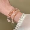Fresh and Sweet Elastic Beaded Crystal Bracelet Fashionable Versatile Niche Bracelet Light Luxury High-end Jewelry Women