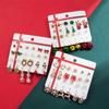 Christmas Earring Set: Santa Claus, Bell, and Tree Drop Oil Studs - 12-Piece Gift Collection