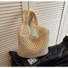 Hollow Shoulder Straw Bag Women's New Versatile Handmade Crochet Bag Large Capacity Tote Bag Vacation Beach Bag