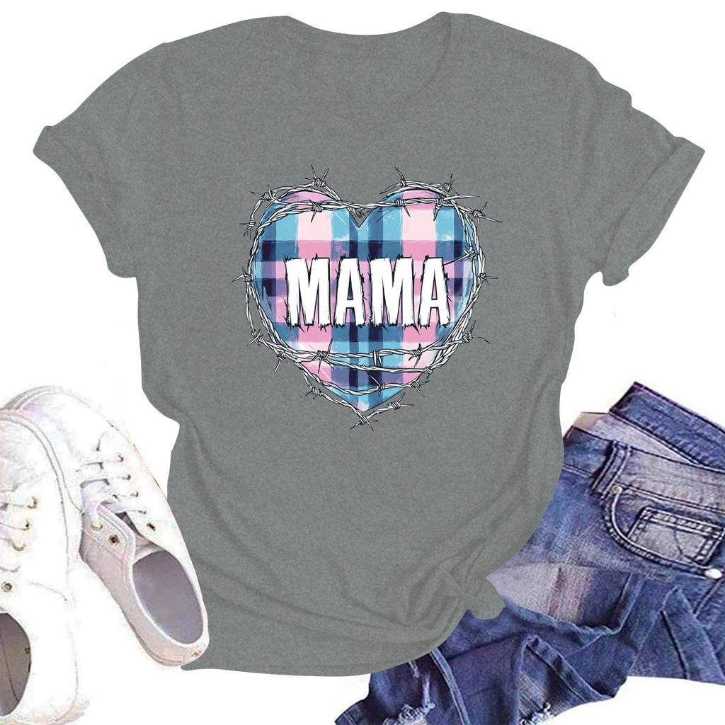 Женская повседневная футболка с круглым вырезом и короткими рукавами с принтом