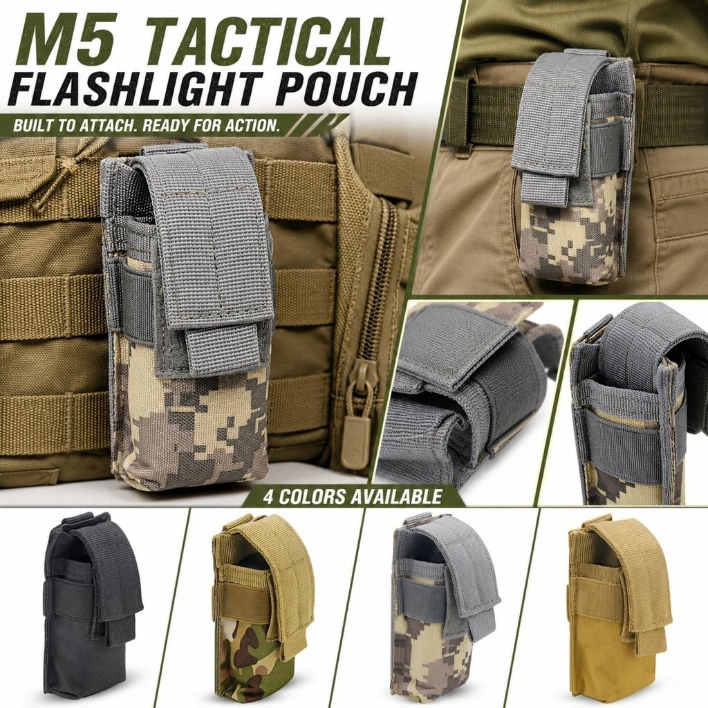 Flashlight Pouch with Attachment - Small Tool Pouch, Waist Pack for Hiking, and Outdoor Carry
