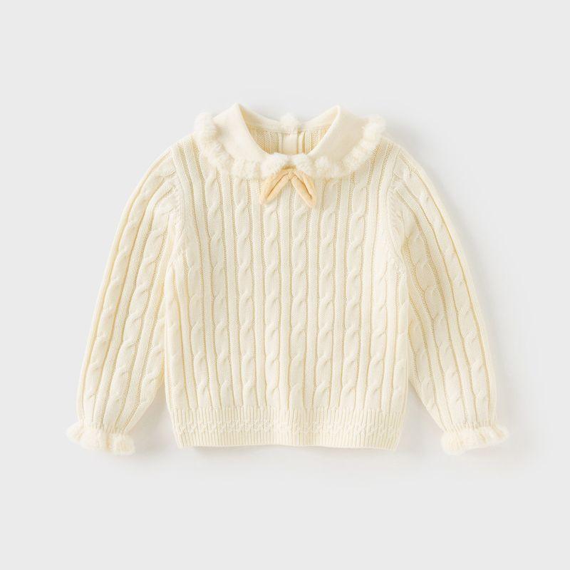 David Bella Kidsren's Knitwear 2026 Winter New Style Girls' Pullover Medium and Large Kidsren's Long-Sleeved Wool Knitwear