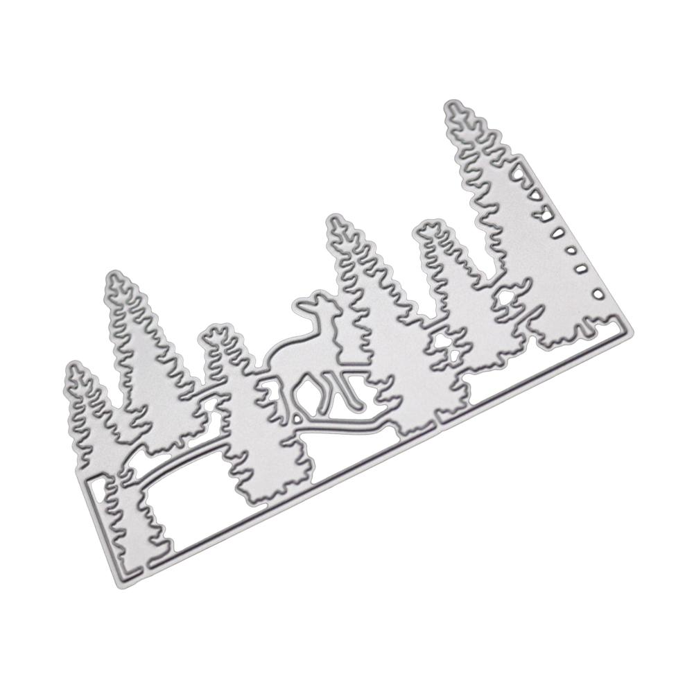 Олень в лесу рамка металлический серебристый трафарет тиснение вырубные штампы для скрапбукинга бумага альбом карты изготовление