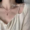 Серебряное ожерелье S925 с подвеской в виде капли, двухслойное, для женщин - Высококачественная, простая, многослойная цепочка на ключицы