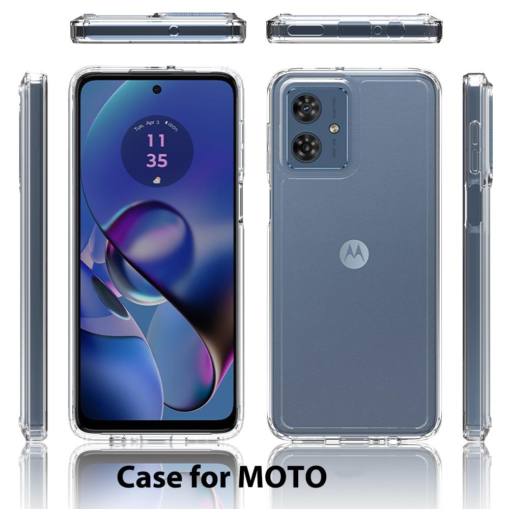 Противоударный акриловый прозрачный чехол для Motorola Moto G54 G84 G14, прозрачный жесткий корпус с мягкой рамкой, задняя крышка для Moto Edge 40 Neo