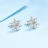 Silver 925 Moissanite Snowflake Earrings Total 1ct Diamond Test Passed The Super Flash Simple Earrings for Girlfriend