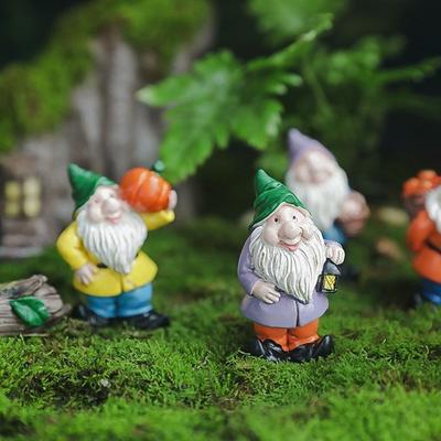 Разноцветные Мини-Фигурки Гномов Настольное Украшение Микро-Ландшафт Миниатюрные Статуи Гномов Сад Фей Ручная Роспись