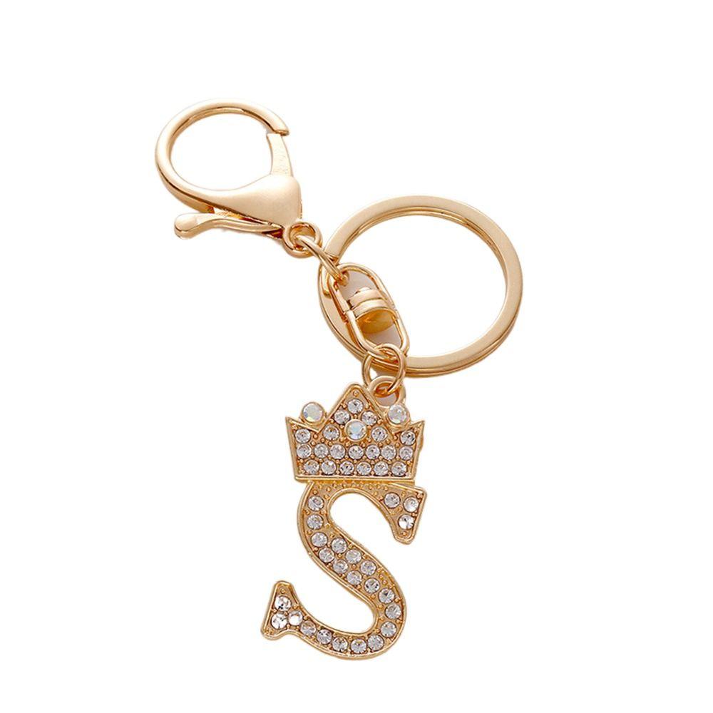Автомобильный брелок с английским алфавитом, брелок для ключей с 26 буквами, брелок с 26 буквами, брелок с буквой Корона