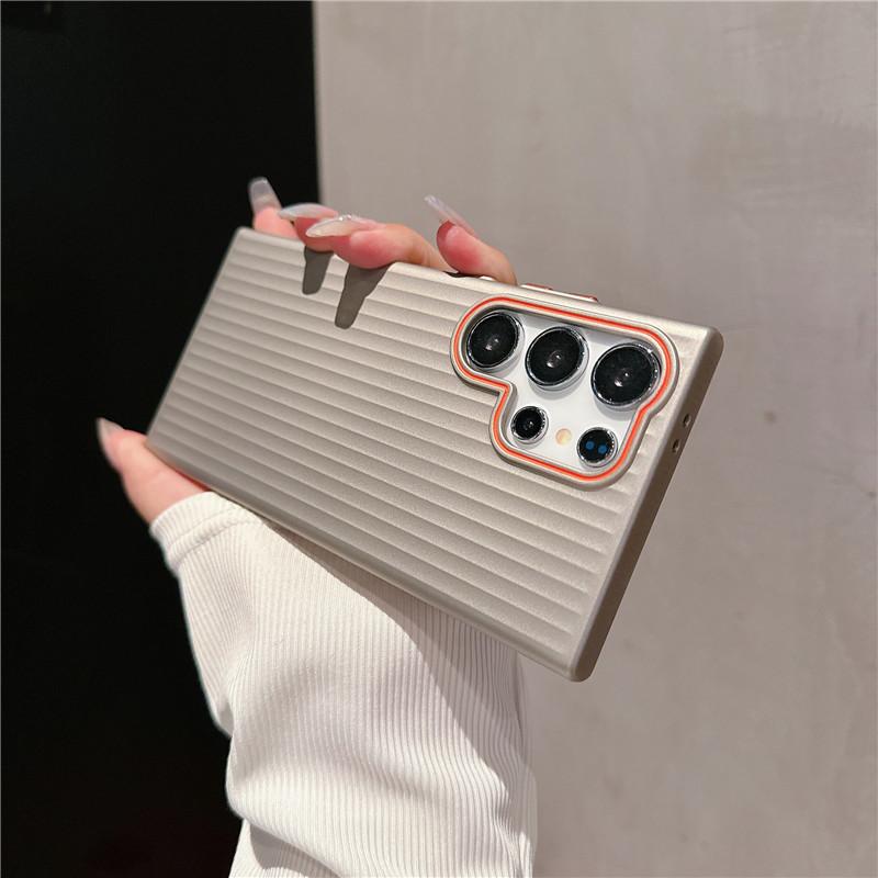 Для Samsung Galaxy S24 S23 S22 Plus Ультрарифленое зернистое покрытие Металлическая краска Противоударный противоскользящий чехол для задней крышки из ПК с защитой от отпечатков пальцев