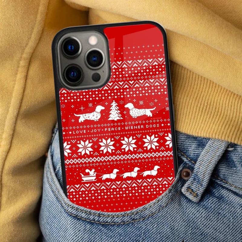 Dachshunds Christmas Sweater Soft Phone Case for iPhone 17 Air 16e Pro max 15 Pro 13 14 Plus 11 12 MagSafe Magnetic Coque
