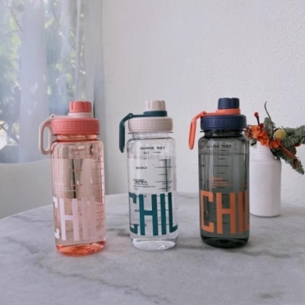 0.6L/0.8L/1L Large Capacity Water Bottles Leak Proof Sports Shaker Cup Outdoor Sports