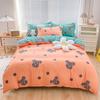 Pure Cotton Brushed Bedspring Model Four-piece Set Small Fresh Cotton Bed Sheet and Duvet Cover Bedding