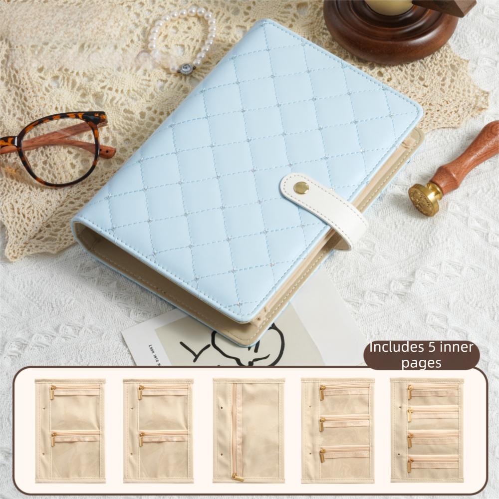 PU Leather Jewellery Binder Zipper Jewelry Organizer Roll Creative Jewelry Storage Bag Necklace