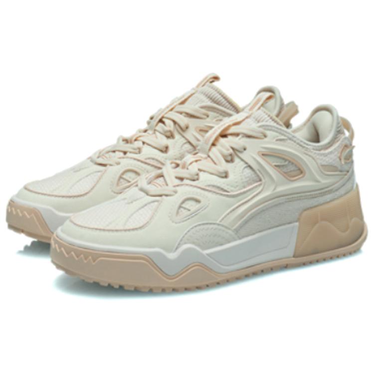 Li Ning CF Flash Star Comfortable Casual Shock Absorbing Lightweight Non-Slip Breathable Low-Top Skate Shoes Women Sneaker Light-Gray Pink AGCR290-3